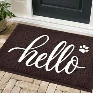 Brown 'Hello' Welcome Mat